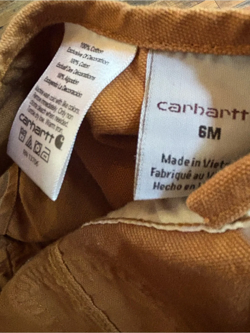 Carhartt canvas bib overalls size 6 months
